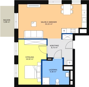 2 pokoje, apartament 66,83 m², piętro 2, oferta nr 2, Sadyba Spot, Warszawa, Mokotów, Sadyba, ul. Powsińska / Św. Bonifacego