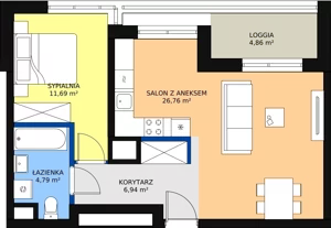 2 pokoje, apartament 50,17 m², piętro 6, oferta nr 29, Sadyba Spot, Warszawa, Mokotów, Sadyba, ul. Powsińska / Św. Bonifacego