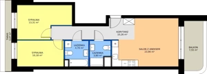 3 pokoje, mieszkanie 66,15 m², piętro 6, oferta nr 24A/68, Osiedle Omulewska, Warszawa, Praga Północ, Grochów, ul. Omulewska 24