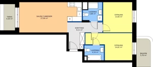 3 pokoje, mieszkanie 73,67 m², piętro 1, oferta nr 24A/5, Osiedle Omulewska, Warszawa, Praga Północ, Grochów, ul. Omulewska 24