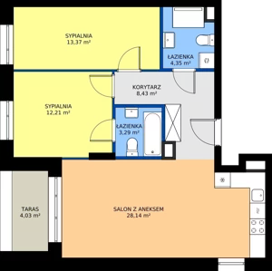 3 pokoje, mieszkanie 69,79 m², piętro 1, oferta nr 24A/2, Osiedle Omulewska, Warszawa, Praga Północ, Grochów, ul. Omulewska 24