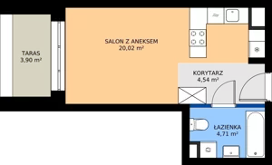1 pokój, mieszkanie 29,27 m², piętro 1, oferta nr 24A/44, Osiedle Omulewska, Warszawa, Praga Północ, Grochów, ul. Omulewska 24