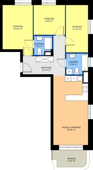 4 pokoje, mieszkanie 80,15 m², piętro 1, oferta nr 24B/110, Osiedle Omulewska, Warszawa, Praga Północ, Grochów, ul. Omulewska 24