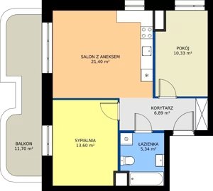 3 pokoje, mieszkanie 57,56 m², piętro 4, oferta nr 24C/153, Osiedle Omulewska, Warszawa, Praga Północ, Grochów, ul. Omulewska 24