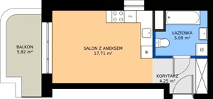 1 pokój, mieszkanie 27,05 m², piętro 1, oferta nr 24C/141, Osiedle Omulewska, Warszawa, Praga Północ, Grochów, ul. Omulewska 24