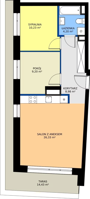 3 pokoje, mieszkanie 58,94 m², piętro 5, oferta nr 24D/236, Osiedle Omulewska, Warszawa, Praga Północ, Grochów, ul. Omulewska 24
