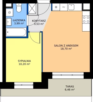 2 pokoje, mieszkanie 36,42 m², piętro 5, oferta nr 24D/211, Osiedle Omulewska, Warszawa, Praga Północ, Grochów, ul. Omulewska 24