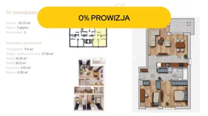 Mieszkanie trzypokojowe 65,33 m², Wieliczka, Dębowa, Sprzedaż