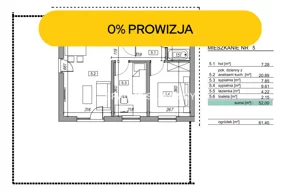 Mieszkanie trzypokojowe 52,00 m², Myślenice, Sprzedaż