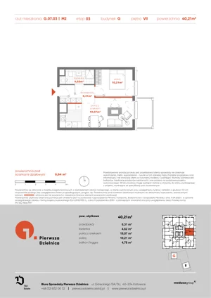 2 pokoje, apartament 40,21 m², piętro 7, oferta nr G.07.03, Pierwsza Dzielnica, Katowice, Bogucice, ul. Henryka Góreckiego 13
