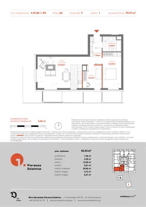 3 pokoje, apartament 65,63 m², piętro 1, oferta nr F.01.05, Pierwsza Dzielnica, Katowice, Bogucice, ul. Henryka Góreckiego 13