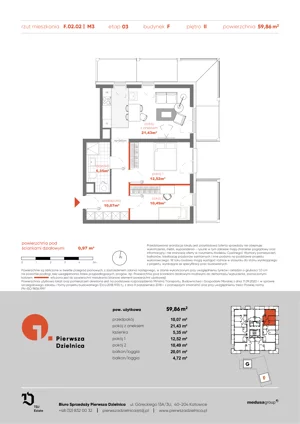 3 pokoje, apartament 59,86 m², piętro 2, oferta nr F.02.02, Pierwsza Dzielnica, Katowice, Bogucice, ul. Henryka Góreckiego 13