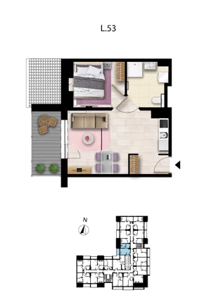 2 pokoje, apartament 33,03 m², piętro 3, oferta nr L 53, Sunset Resort bud 302, Grzybowo, ul. Nadmorska 106