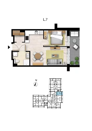 2 pokoje, apartament 38,17 m², parter, oferta nr L 7, Sunset Resort bud 302, Grzybowo, ul. Nadmorska 106