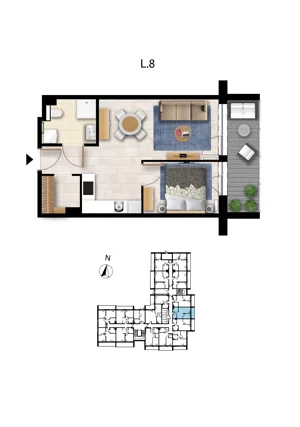 2 pokoje, apartament 38,43 m², parter, oferta nr L 8, Sunset Resort bud 302, Grzybowo, ul. Nadmorska 106