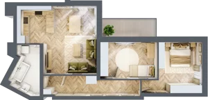 3 pokoje, mieszkanie 69,86 m², piętro 6, oferta nr 64, Ornament, Szczecin, Śródmieście, Nowe Miasto, al. Powstańców Wielkopolskich 100