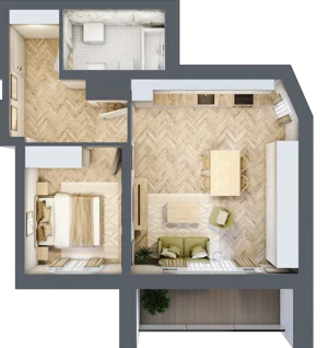 2 pokoje, mieszkanie 48,60 m², piętro 3, oferta nr 32, Ornament, Szczecin, Śródmieście, Nowe Miasto, al. Powstańców Wielkopolskich 100