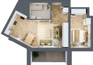 2 pokoje, mieszkanie 44,57 m², piętro 4, oferta nr 44, Ornament, Szczecin, Śródmieście, Nowe Miasto, al. Powstańców Wielkopolskich 100