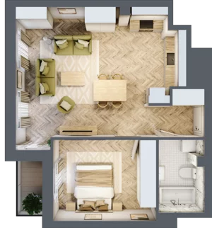 2 pokoje, mieszkanie 51,78 m², piętro 7, oferta nr 72, Ornament, Szczecin, Śródmieście, Nowe Miasto, al. Powstańców Wielkopolskich 100
