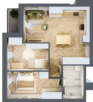 3 pokoje, mieszkanie 52,81 m², piętro 7, oferta nr 71, Ornament, Szczecin, Śródmieście, Nowe Miasto, al. Powstańców Wielkopolskich 100