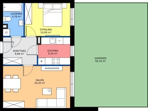 2 pokoje, mieszkanie 48,47 m², parter, oferta nr 13G.06, Zielone Zamienie X, Zamienie, ul. Czekoladowa / Herbaciana