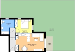2 pokoje, mieszkanie 46,48 m², piętro 1, oferta nr 13G.09, Zielone Zamienie X, Zamienie, ul. Czekoladowa / Herbaciana