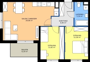 3 pokoje, mieszkanie 66,52 m², piętro 1, oferta nr 14G.36, Zielone Zamienie X, Zamienie, ul. Czekoladowa / Herbaciana