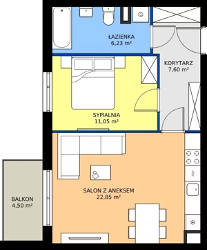 2 pokoje, mieszkanie 47,73 m², piętro 1, oferta nr 14G.31, Zielone Zamienie X, Zamienie, ul. Czekoladowa / Herbaciana