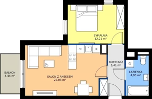 2 pokoje, mieszkanie 44,65 m², piętro 1, oferta nr 15G.56, Zielone Zamienie X, Zamienie, ul. Czekoladowa / Herbaciana