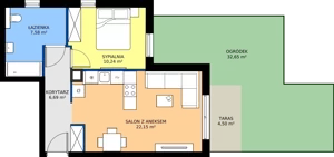 2 pokoje, mieszkanie 46,48 m², piętro 1, oferta nr 13G.09, Zielone Zamienie X, Zamienie, ul. Czekoladowa / Herbaciana