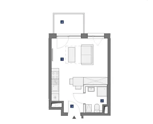 Mieszkanie jednopokojowe 26,00 m², Warszawa, Mokotów, Bokserska, Sprzedaż