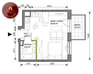 Mieszkanie jednopokojowe 26,00 m², Warszawa, Włochy, Trzcinowa, Sprzedaż