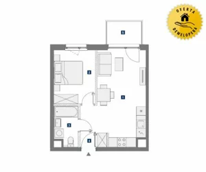 Mieszkanie dwupokojowe 39,00 m², Warszawa, Mokotów, Antoniewska, Sprzedaż