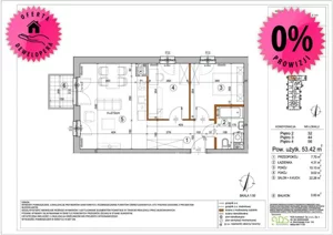 Mieszkanie dwupokojowe 53,42 m², Warszawa, Rembertów, Chełmżyńska, Sprzedaż