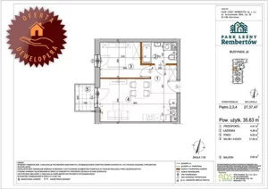 Mieszkanie dwupokojowe 36,00 m², Warszawa, Rembertów, Chełmżyńska, Sprzedaż