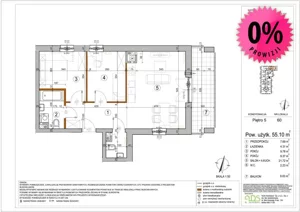 Mieszkanie trzypokojowe 55,00 m², Warszawa, Rembertów, Chełmżyńska, Sprzedaż