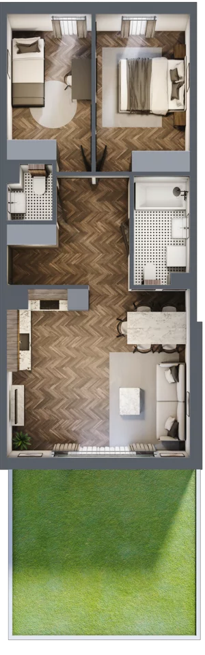 3 pokoje, mieszkanie 62,80 m², parter, oferta nr M6, Przemiarki 16, Kraków, Dębniki, Ruczaj, ul. Przemiarki 16