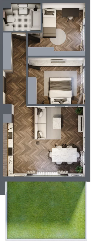 3 pokoje, mieszkanie 64,53 m², parter, oferta nr M26, Przemiarki 16, Kraków, Dębniki, Ruczaj, ul. Przemiarki 16