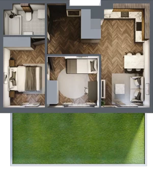 3 pokoje, mieszkanie 50,91 m², parter, oferta nr M27, Przemiarki 16, Kraków, Dębniki, Ruczaj, ul. Przemiarki 16