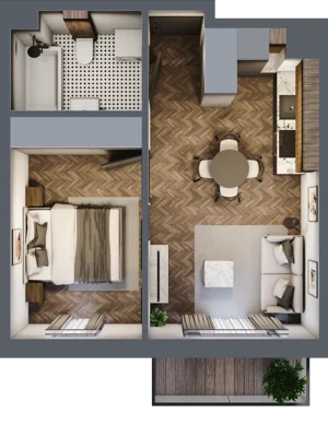 2 pokoje, mieszkanie 33,80 m², piętro 1, oferta nr M39, Przemiarki 16, Kraków, Dębniki, Ruczaj, ul. Przemiarki 16