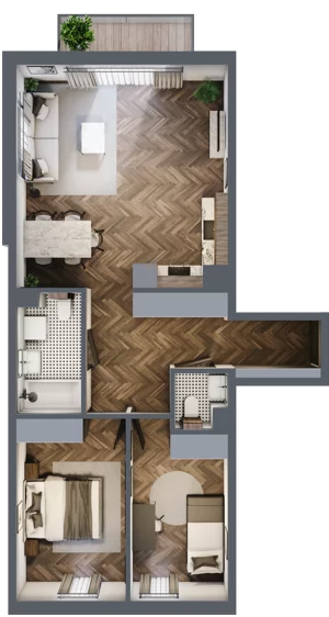 3 pokoje, mieszkanie 69,10 m², piętro 1, oferta nr M40, Przemiarki 16, Kraków, Dębniki, Ruczaj, ul. Przemiarki 16