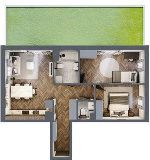 3 pokoje, mieszkanie 59,59 m², parter, oferta nr M64, Przemiarki 16, Kraków, Dębniki, Ruczaj, ul. Przemiarki 16