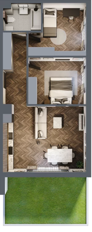 3 pokoje, mieszkanie 62,77 m², parter, oferta nr M65, Przemiarki 16, Kraków, Dębniki, Ruczaj, ul. Przemiarki 16