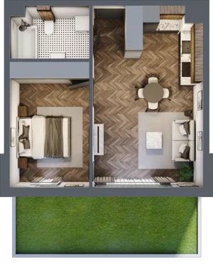 2 pokoje, mieszkanie 43,17 m², parter, oferta nr M66, Przemiarki 16, Kraków, Dębniki, Ruczaj, ul. Przemiarki 16