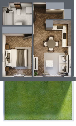 2 pokoje, mieszkanie 34,34 m², parter, oferta nr M68, Przemiarki 16, Kraków, Dębniki, Ruczaj, ul. Przemiarki 16