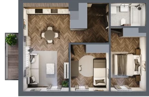 3 pokoje, mieszkanie 51,34 m², piętro 3, oferta nr M93, Przemiarki 16, Kraków, Dębniki, Ruczaj, ul. Przemiarki 16