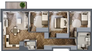 4 pokoje, mieszkanie 66,01 m², piętro 3, oferta nr M95, Przemiarki 16, Kraków, Dębniki, Ruczaj, ul. Przemiarki 16