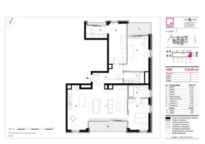 4 pokoje, mieszkanie 116,08 m², piętro 5, oferta nr H90, 19. Dzielnica V etap, Warszawa, Wola, Czyste, ul. Kolejowa/Przyokopowa