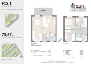 4 pokoje, mieszkanie 75,57 m², parter, oferta nr F13/1, Osiedle Gwiazdowo, Kostrzyn, Gwiazdowo, ul. Półwiejska