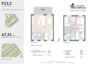 4 pokoje, mieszkanie 67,31 m², parter, oferta nr F13/2, Osiedle Gwiazdowo, Kostrzyn, Gwiazdowo, ul. Półwiejska